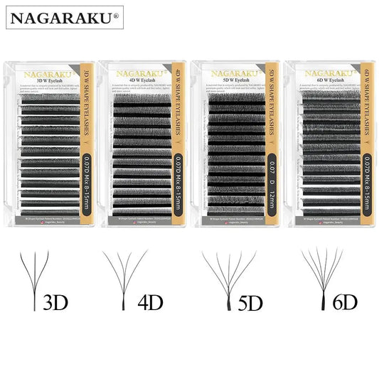 Automatic Flowering W Shape  Bloom 3D 4D 5D 6D Premade Fans Speed Eyelash Extensions Natural Soft Light  Full Dense