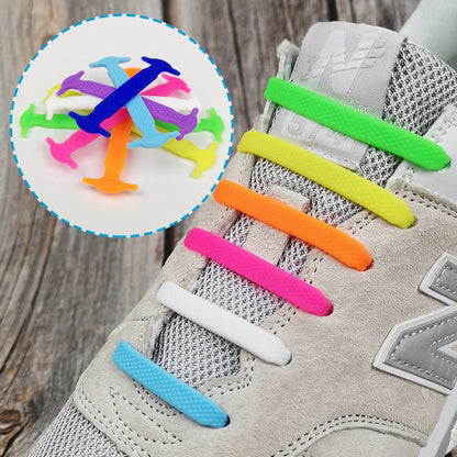 Silicone Elastic Shoelaces Creative Lazy No Tie Shoelace Lacing Kids Adult Sneakers Quick Shoe Lace Zapatillas