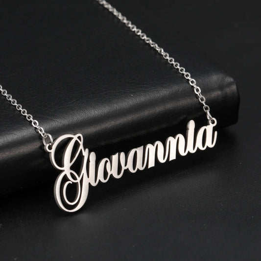 Custom Name Necklace Personalized Golden Choker Stainless Steel Necklaces For Women Man Customized Jewelry Couple Gift