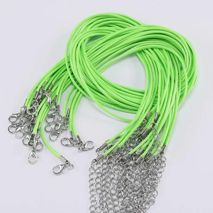 10Pcs/lot Dia 1.5/2mm Leather Cord Necklace With Clasp Adjustable Braided Rope for Jewelry Making DIY Necklace Bracelet Supplies