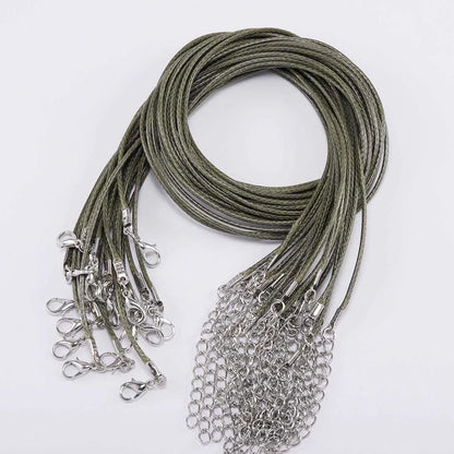 10Pcs/lot Dia 1.5/2mm Leather Cord Necklace With Clasp Adjustable Braided Rope for Jewelry Making DIY Necklace Bracelet Supplies