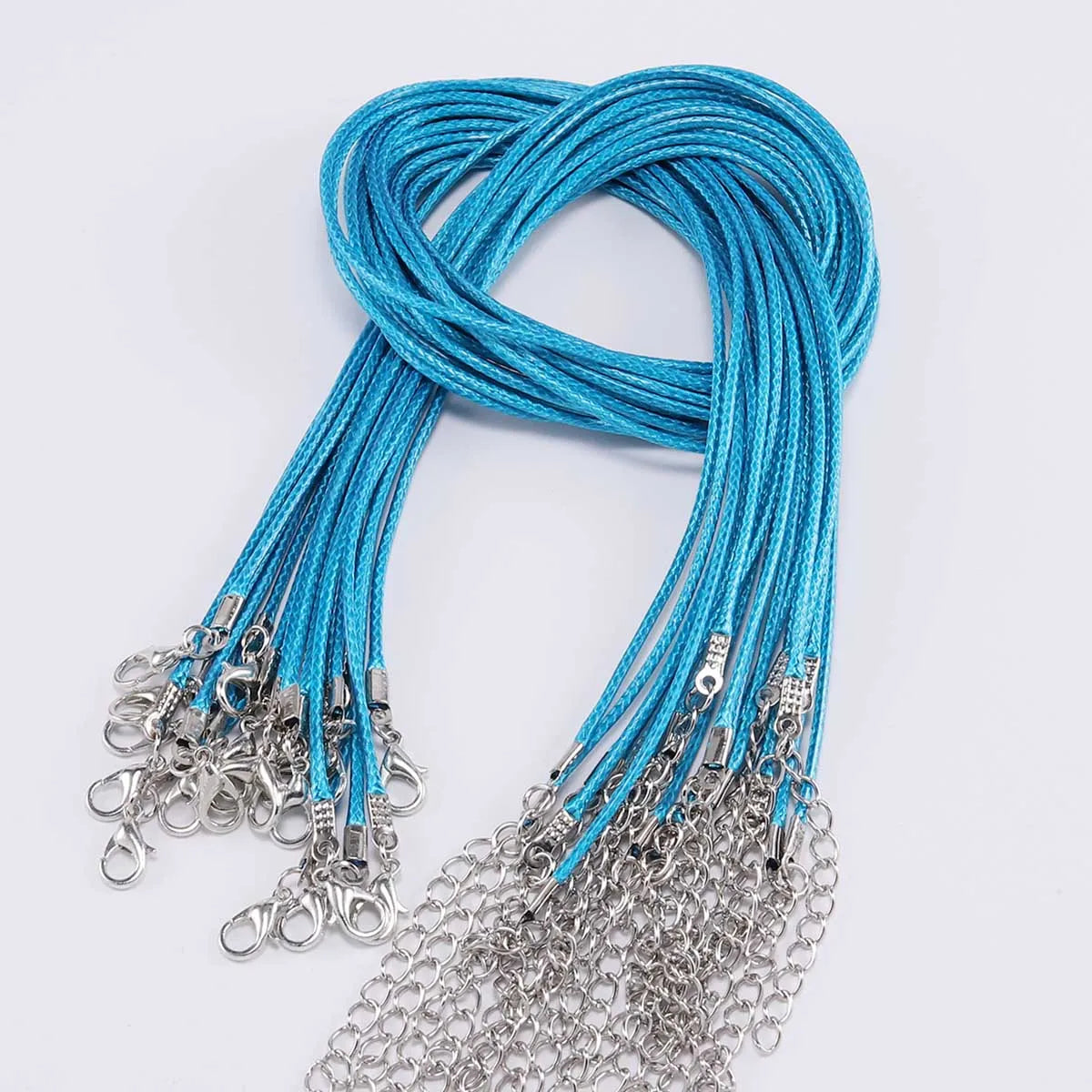 10Pcs/lot Dia 1.5/2mm Leather Cord Necklace With Clasp Adjustable Braided Rope for Jewelry Making DIY Necklace Bracelet Supplies