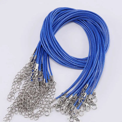 10Pcs/lot Dia 1.5/2mm Leather Cord Necklace With Clasp Adjustable Braided Rope for Jewelry Making DIY Necklace Bracelet Supplies