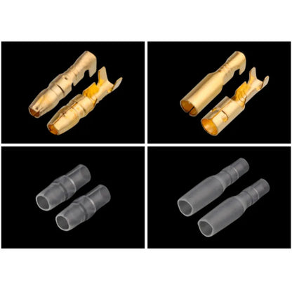 25/50/100sets 4.0 bullet Crimp terminal car electrical wire connector diameter 4mmFemale + Male + Case Cold press terminal