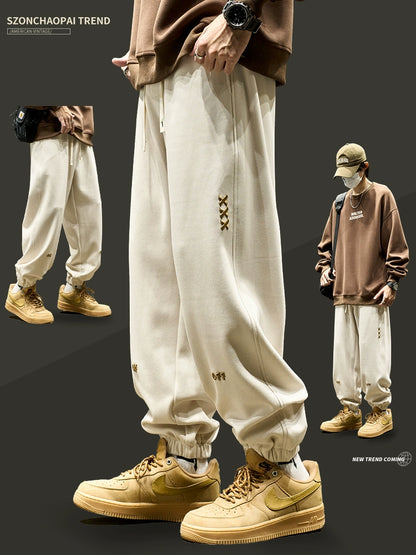 Sweatpants Spring Casual Ankle-Tied Loose American Pants