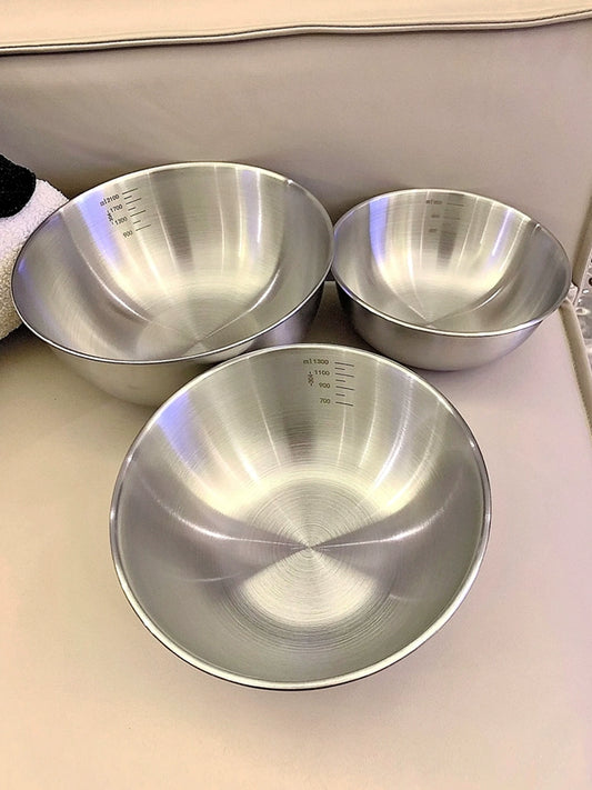 304 Food Grade Stainless Steel Basin Vegetable Washing and Noodles Egg Beating For Home Kitchen Cold Salad Cuisine Basin Straight Edge Basin Bowl