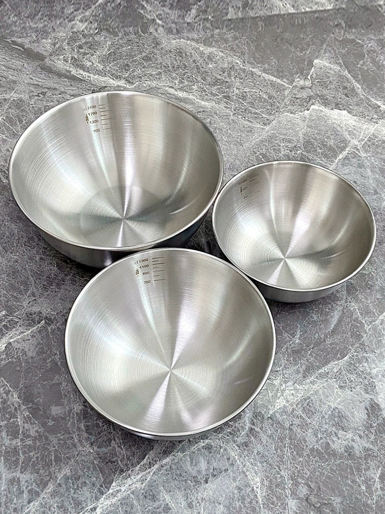 304 Food Grade Stainless Steel Basin Vegetable Washing and Noodles Egg Beating For Home Kitchen Cold Salad Cuisine Basin Straight Edge Basin Bowl