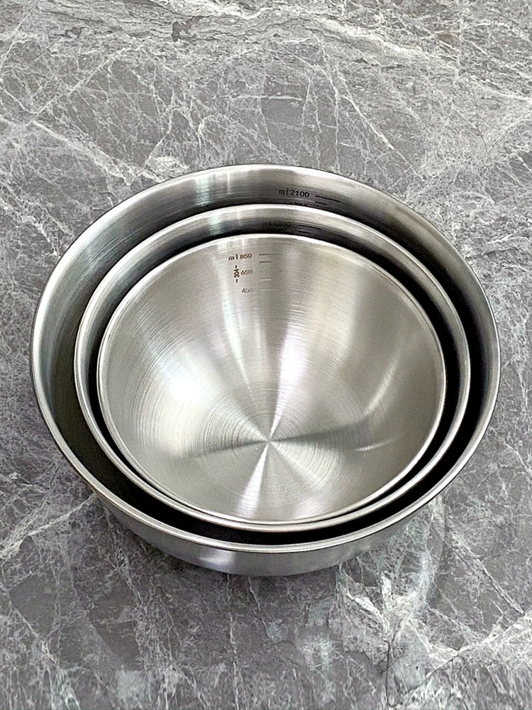 304 Food Grade Stainless Steel Basin Vegetable Washing and Noodles Egg Beating For Home Kitchen Cold Salad Cuisine Basin Straight Edge Basin Bowl