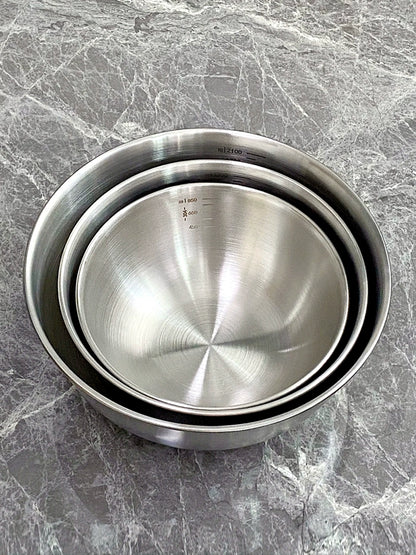 304 Food Grade Stainless Steel Basin Vegetable Washing and Noodles Egg Beating For Home Kitchen Cold Salad Cuisine Basin Straight Edge Basin Bowl