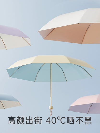 Zuodu Sun Umbrella Sunny and Rain Dual-Use Women's Sun Protection UV Protection Foldable Ultra Light and Compact Portable Five-Fold Professional