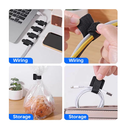 Reusable Cable Ties - Fastening Wire Organizer, Cord Rope Holder, Self-Adhesive Adjustable Cord Organizer Straps, Desk Management Solution