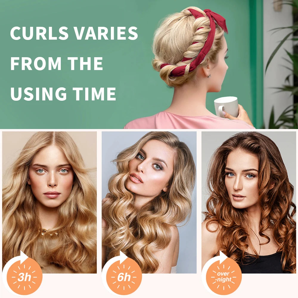 Heatless Curling Rod Headband - No Heat Hair Curler, Lazy Hair Rollers, Soft Sleeping Curlers for Easy Hair Styling