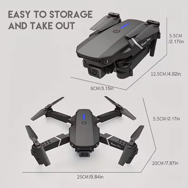 New E88Pro RC Drone 4K Professional with 1080P Wide Angle Dual HD Camera Foldable RC Helicopter WIFI FPV Height Hold