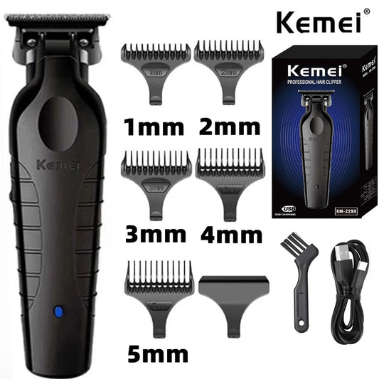 Barber Cordless Hair Trimmer 0mm Zero Gapped Carving Clipper - Professional Electric Finish Cutting Machine