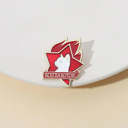 Enamel Pins Custom Cat Star Brooches Lapel Badges Fun Creative Cartoon Jewelry Gift for Cat Lover Friends