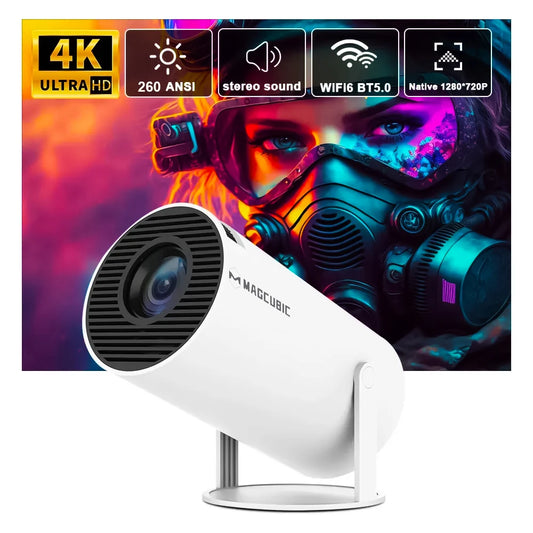 Transpeed 4K WiFi6 Projector HY300 Pro - Android 11, 260 ANSI, Dual WiFi, BT5.0, 1280*720P Home Cinema and Outdoor Portable