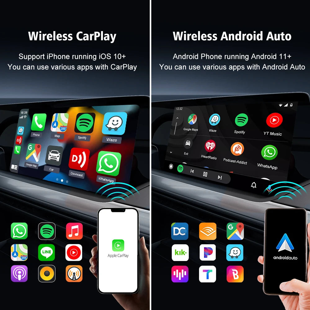 2air CarlinKit 5.0 Wireless CarPlay & Android Auto Box - Dual-Band WiFi, Auto Connect, Plug & Play