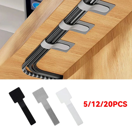 Reusable Cable Ties - Fastening Wire Organizer, Cord Rope Holder, Self-Adhesive Adjustable Cord Organizer Straps, Desk Management Solution