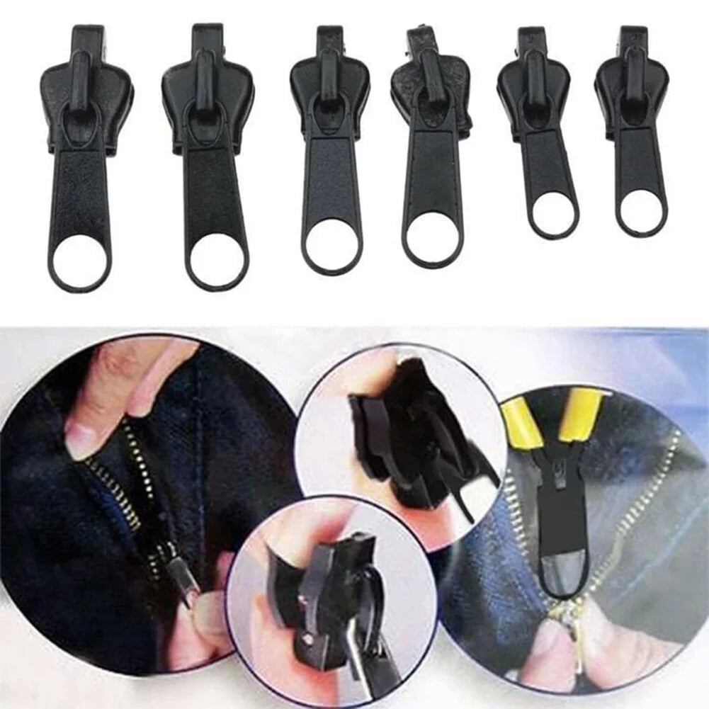 6pcs Instant Zipper Universal Repair Kit - Zip Slider & Teeth Replacement