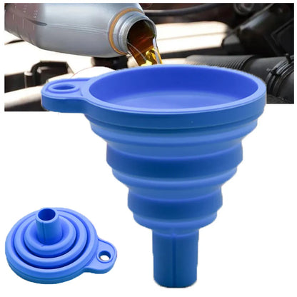 Universal Silicone Engine Funnel - Foldable & Portable Auto Fluid Change Funnel