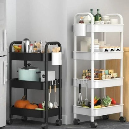 Mobile Storage Rack Trolley Organizer - Multifunctional Kitchen Cart with Wheels - Household Multi-Storey Bookshelf