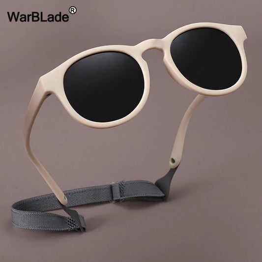 WarBlade Small Round Polarized Kids Sunglasses - Silicone Flexible Safety Children Glasses (0-3 Years) - Boys & Girls Baby Eyewear UV400