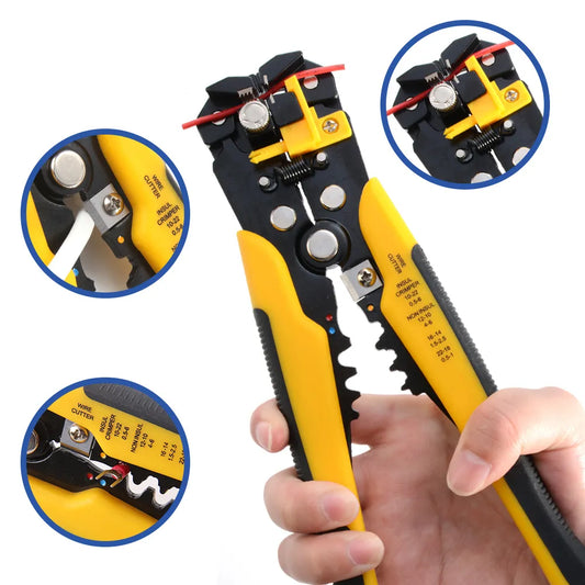 Multifunctional Automatic Wire Stripper, Crimper, and Cable Cutter - Adjustable Terminal Hand Tool