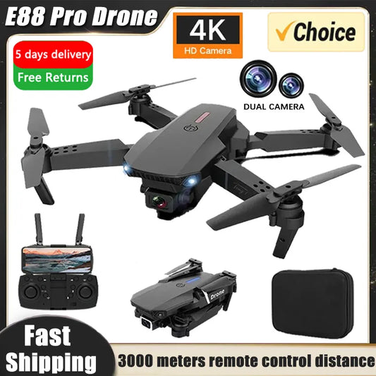 New E88Pro RC Drone 4K Professional with 1080P Wide Angle Dual HD Camera Foldable RC Helicopter WIFI FPV Height Hold