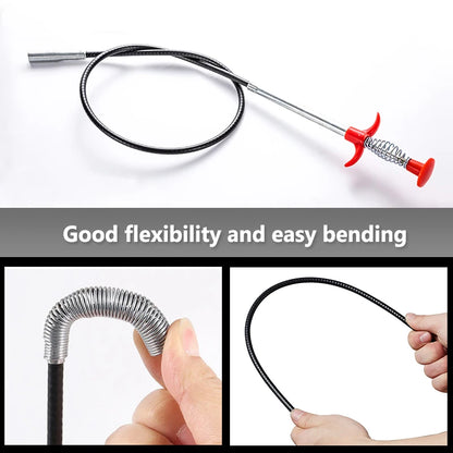 60cm Spring Pipe Dredging Tool - Drain Snake and Clog Remover for Household Kitchens and Bathrooms