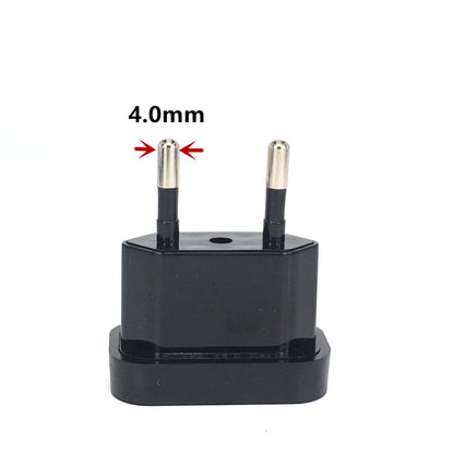 4.0mm & 4.8mm Pins Safety Retardant Material Power Plug Converter Travel Adapter - US to EU Europe High Power