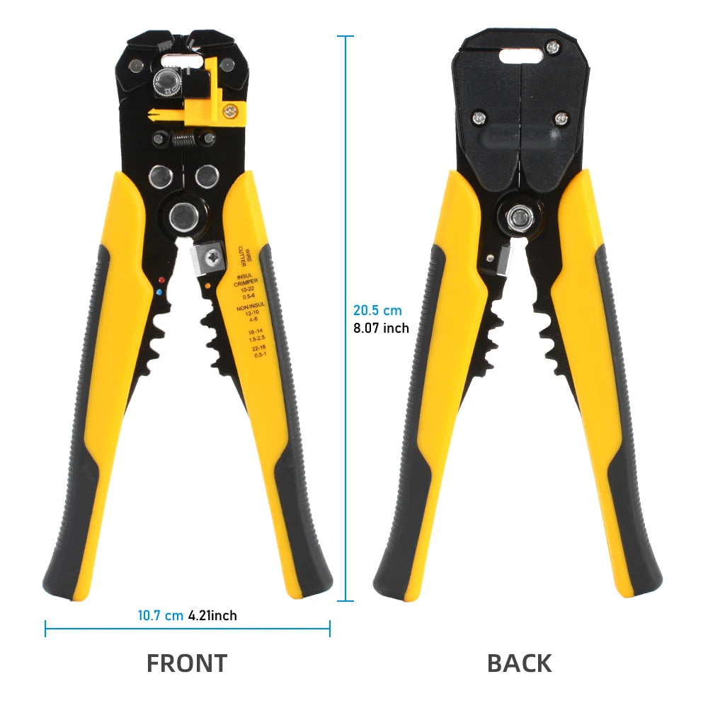 Multifunctional Automatic Wire Stripper, Crimper, and Cable Cutter - Adjustable Terminal Hand Tool
