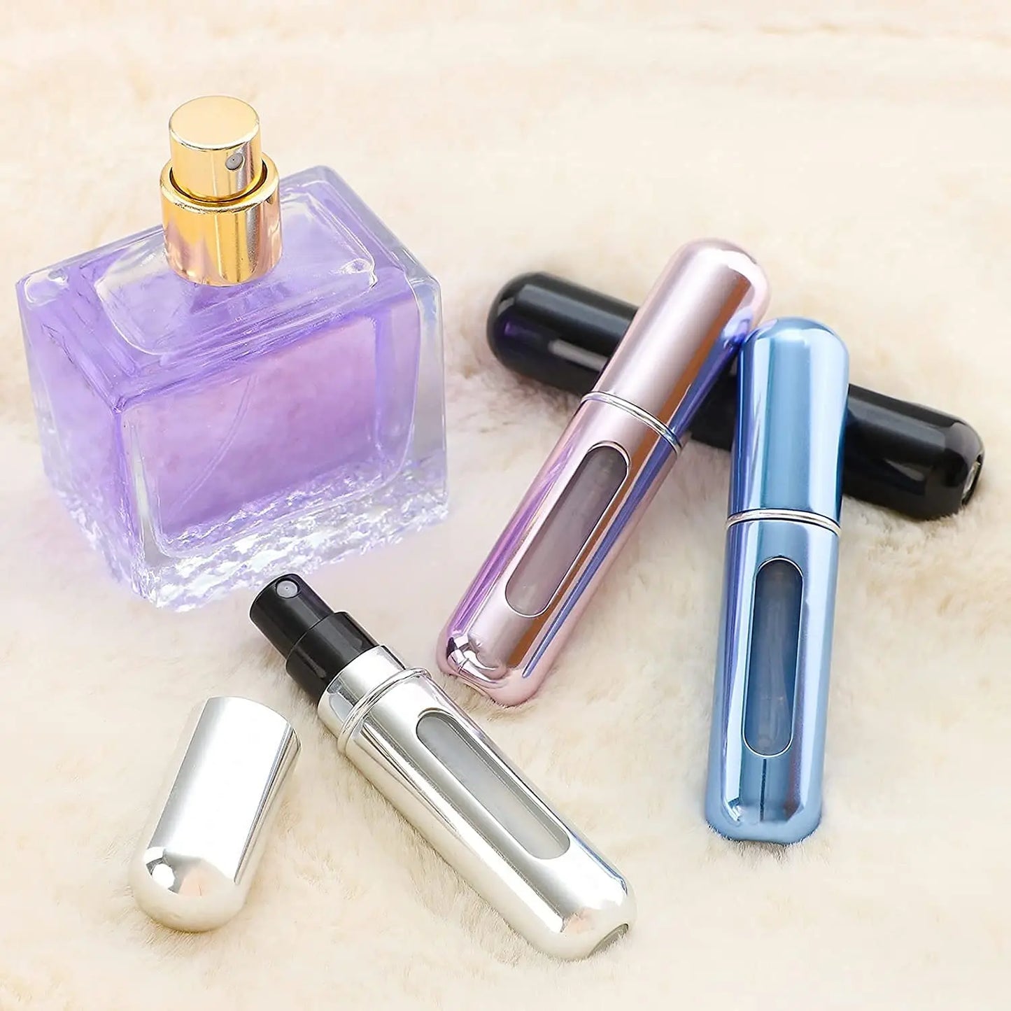 8/5ml Portable Perfume Atomizer - Mini Refillable Aluminum Spray Bottle for Cosmetics and Travel