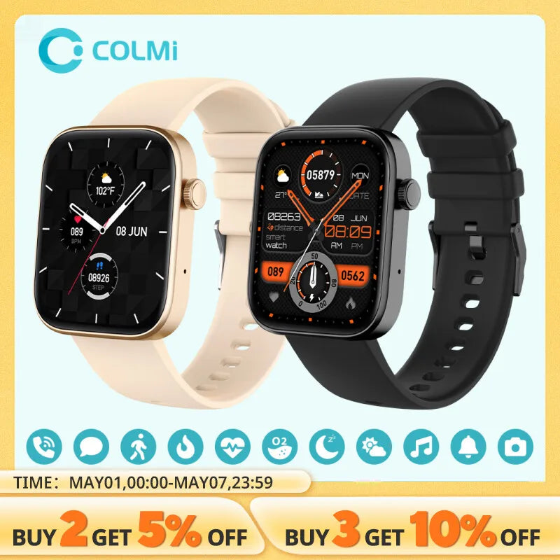 COLMI P71 Voice Calling Smartwatch – Health Monitoring, IP68 Waterproof, Smart Notifications, Voice Assistant