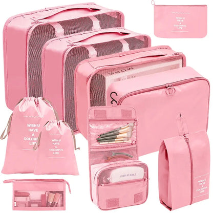 Ultimate Travel Organizer Set - 7/8/9/10 Pcs Packing Cubes and Pouches for Luggage and Clothes