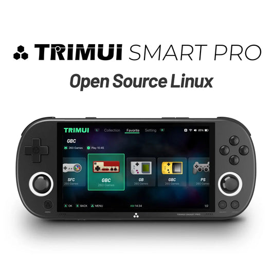 Smart Pro Handheld Game Console with 4.96'' IPS Screen, Linux System, Joystick, RGB Lighting