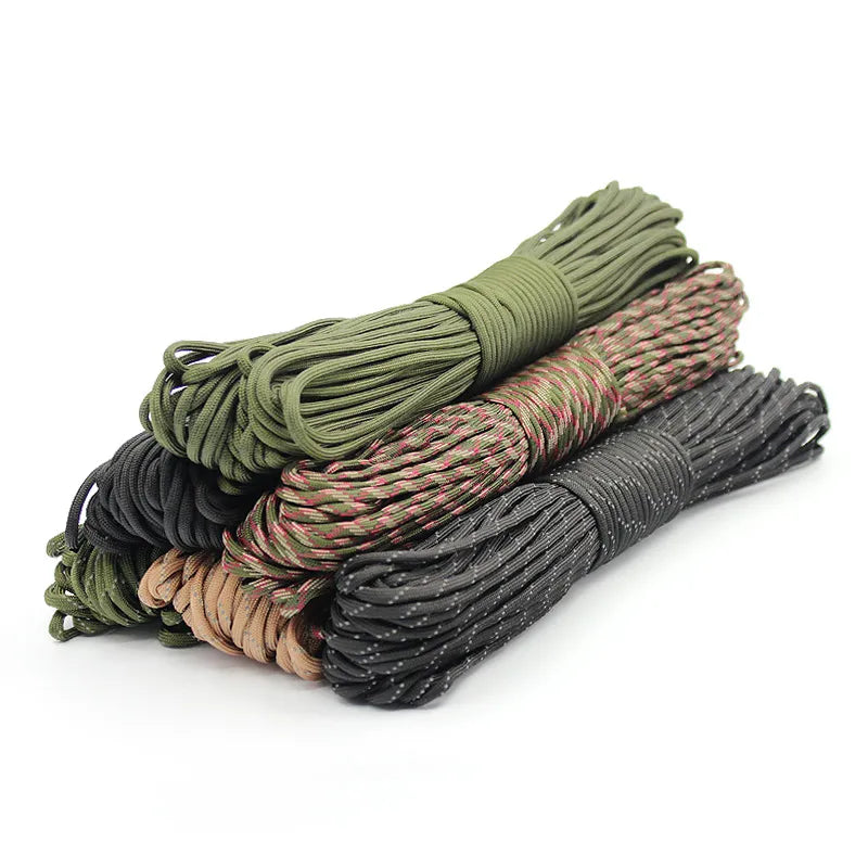 7 Cores 550 Paracord Cord - 4mm Diameter - Available in 5, 15, 30 M Lengths - Outdoor Camping Survival Lanyard Parachute Rope Hiking Tent Accessories