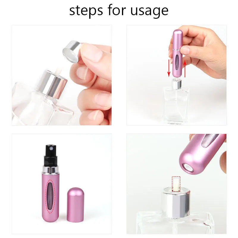 5ml Portable Mini Refillable Perfume Spray Bottle - Travel Atomizer