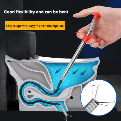 60cm Spring Pipe Dredging Tool - Drain Snake and Clog Remover for Household Kitchens and Bathrooms