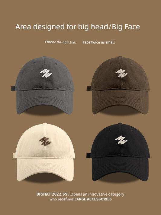 2024 Spring and Summer Internet Celebrity Brim Hat Face-Looking Small Big Face Hat Women Fat Face American Deep Top Baseball Cap Men's Big Head Circumference