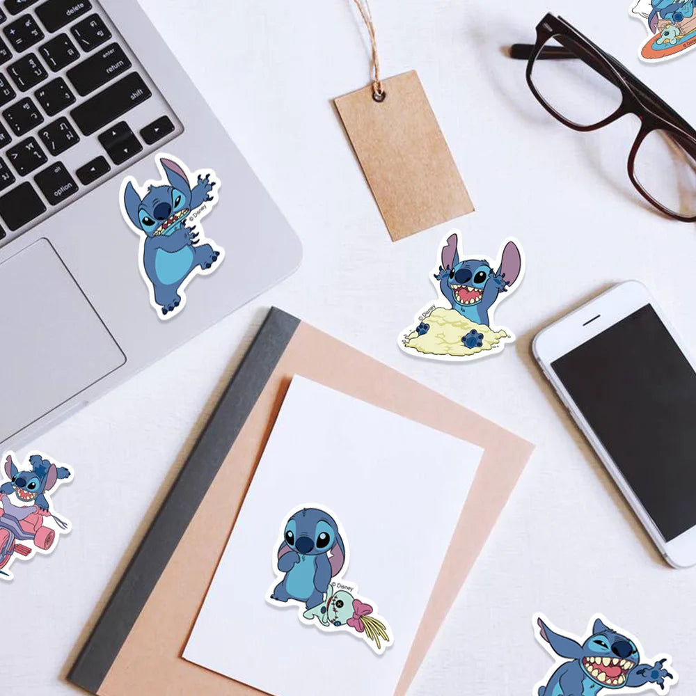 51PCS Cute Cartoon Lilo & Stitch Stickers for DIY Diary, Laptop, Luggage, Skateboard Graffiti Decals - Fun Classic Toy