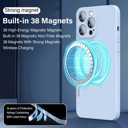 Original For Magsafe Magnetic Case For iPhone 15 14 13 12 11 Pro Max Mini X XR XS 8 Plus Liquid Silicone Wireless Charge Cover