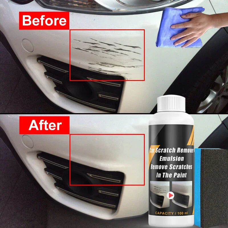 Car Scratch Remover Paint Care Kit - Auto Swirl & Scratch Repair Polishing Compound with Anti-Scratch Wax