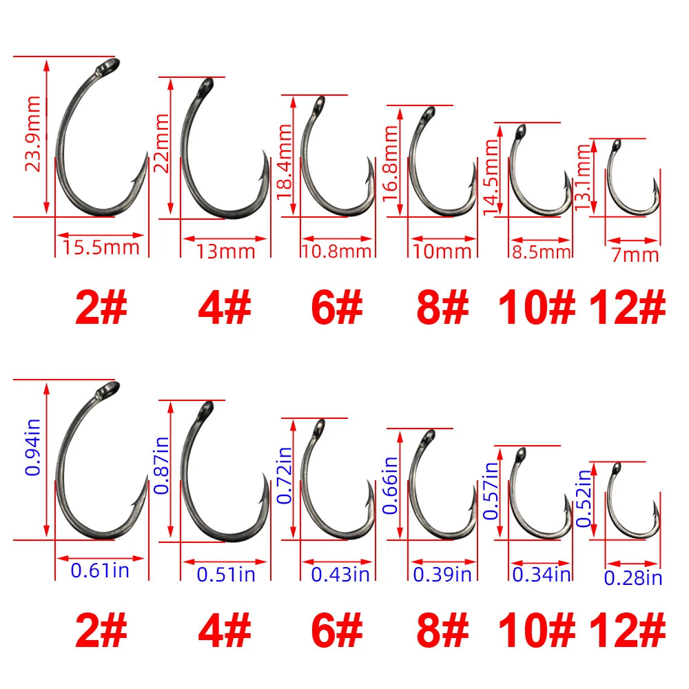 50pcs Coating High Carbon Stainless Steel Barbed hooks Carp Fishing Hooks Pack with Retail Original Box 8011