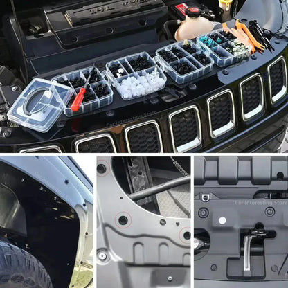 800pcs-100Pcs Car Fastener Clip Kit: Fender Rivet Clips, Auto Body Push Retainer Pins, Bumper Door Trim Panel Retainer Repair Kit