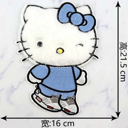 Sanrio Hello Kitty Embroidery Patch - Fusible Anime Patch for Clothing, Hoodies, and DIY Garment Sewing