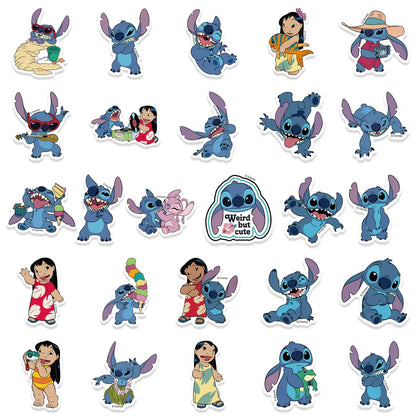 51PCS Cute Cartoon Lilo & Stitch Stickers for DIY Diary, Laptop, Luggage, Skateboard Graffiti Decals - Fun Classic Toy