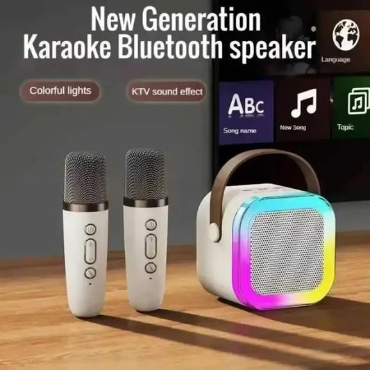 K12 Karaoke Machine Portable Bluetooth 5.3 PA Speaker System with 1-2 Wireless Microphones - Perfect for Home, Family Singing, and Children's Gifts