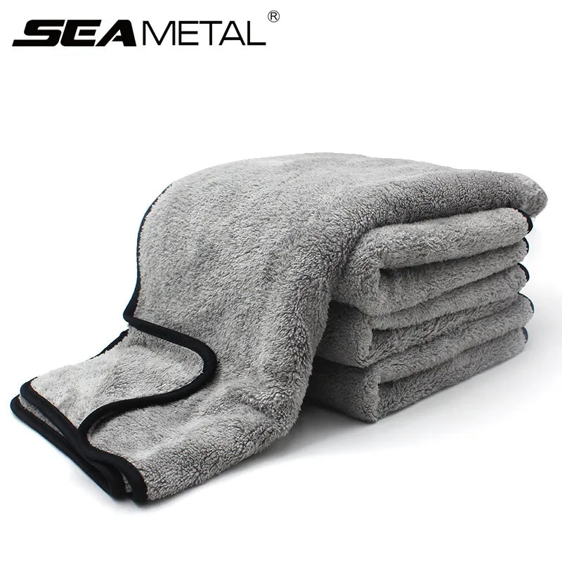 Extra Soft Microfiber Car Wash Towel - 75x35cm & 60x40cm, High Water Absorption, Fast Drying, Auto Cleaning Cloth