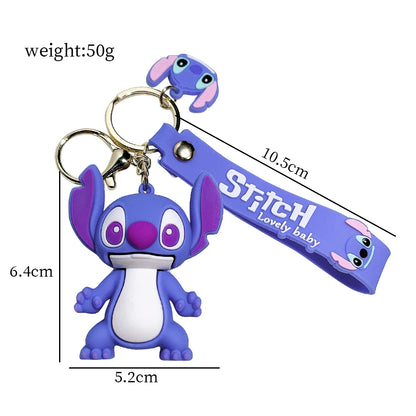 Toys Keychain Anime Stitch Pendant Keychain Sweet Pink Angel Women Car Keyring Girl Birthday Gift