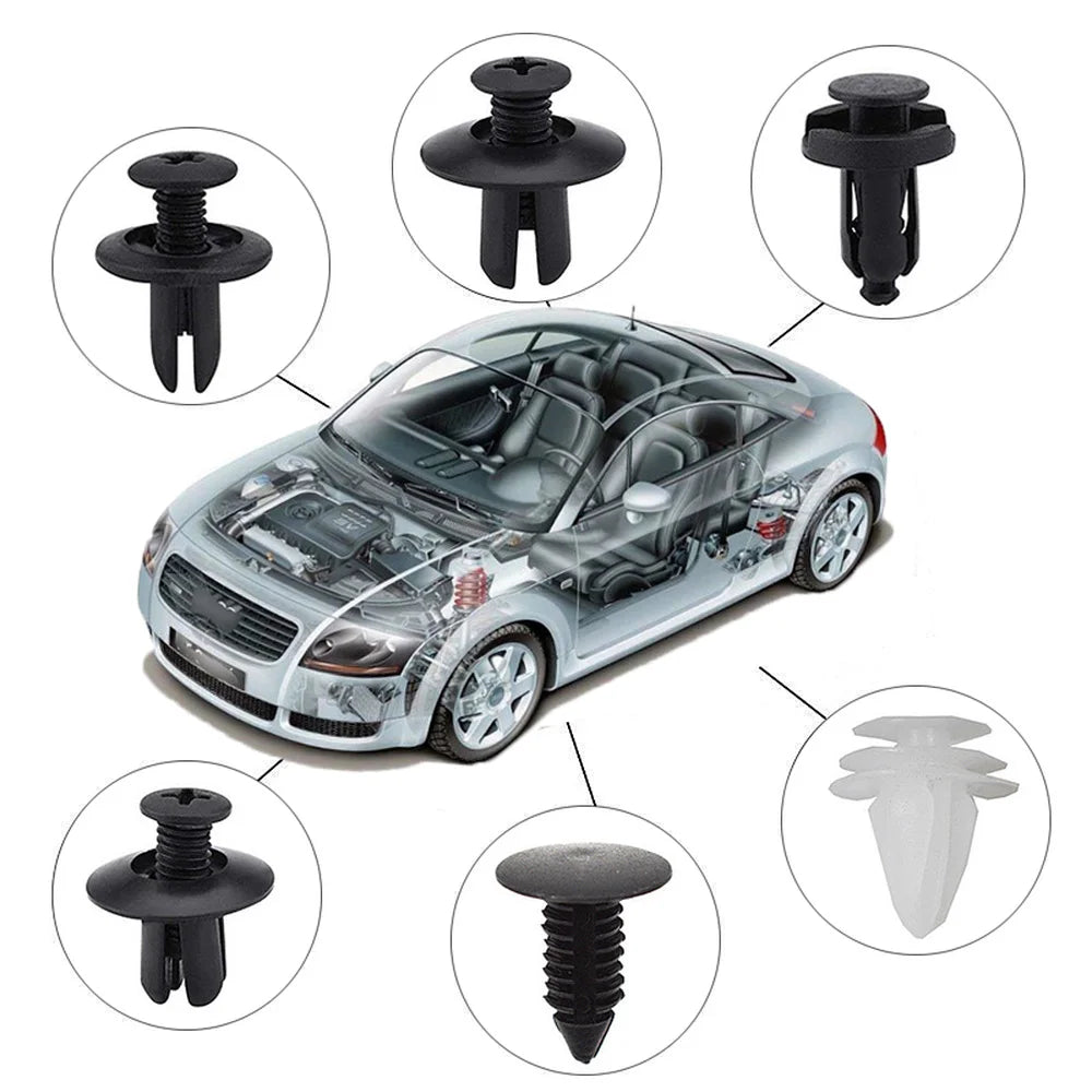 Auto Fastener Clip Mixed Kit - Car Body Push Retainer Pin Rivet Bumper Door Trim Panel Fastener Kit (Box or Bag Packaging)